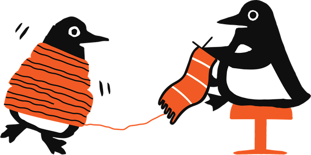 Penguin knitting