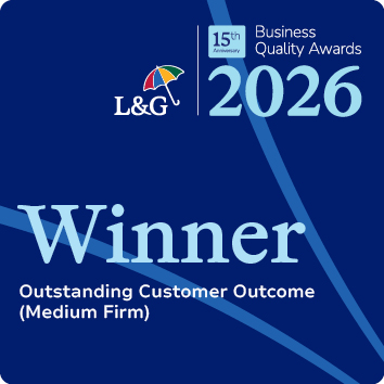 L&G Business Quality Awards 2026 — Outstanding Customer Outcome (Medium Firm) Winner