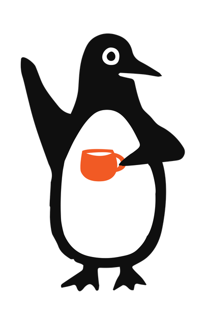 Penguin holding a mug