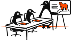 penguin teaching a class