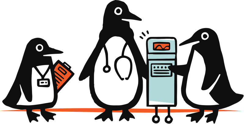 Penguins in a hospital