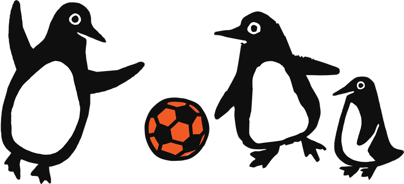 Penguins playing football