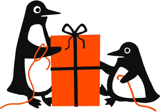 Penguins opening presents
